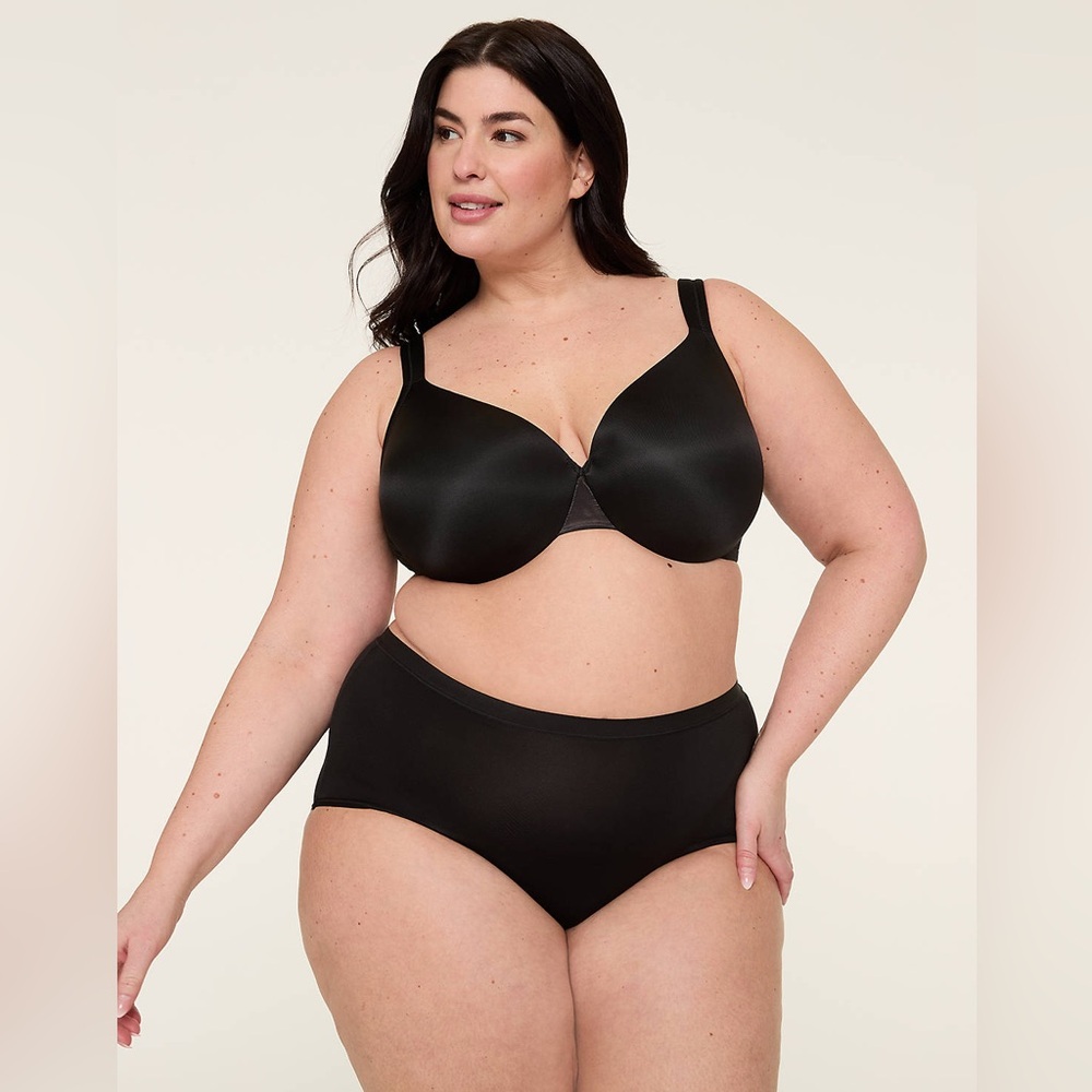 Cacique Black Lightly Lined Full Coverage Underwire T-Shirt Bra 40F NWT